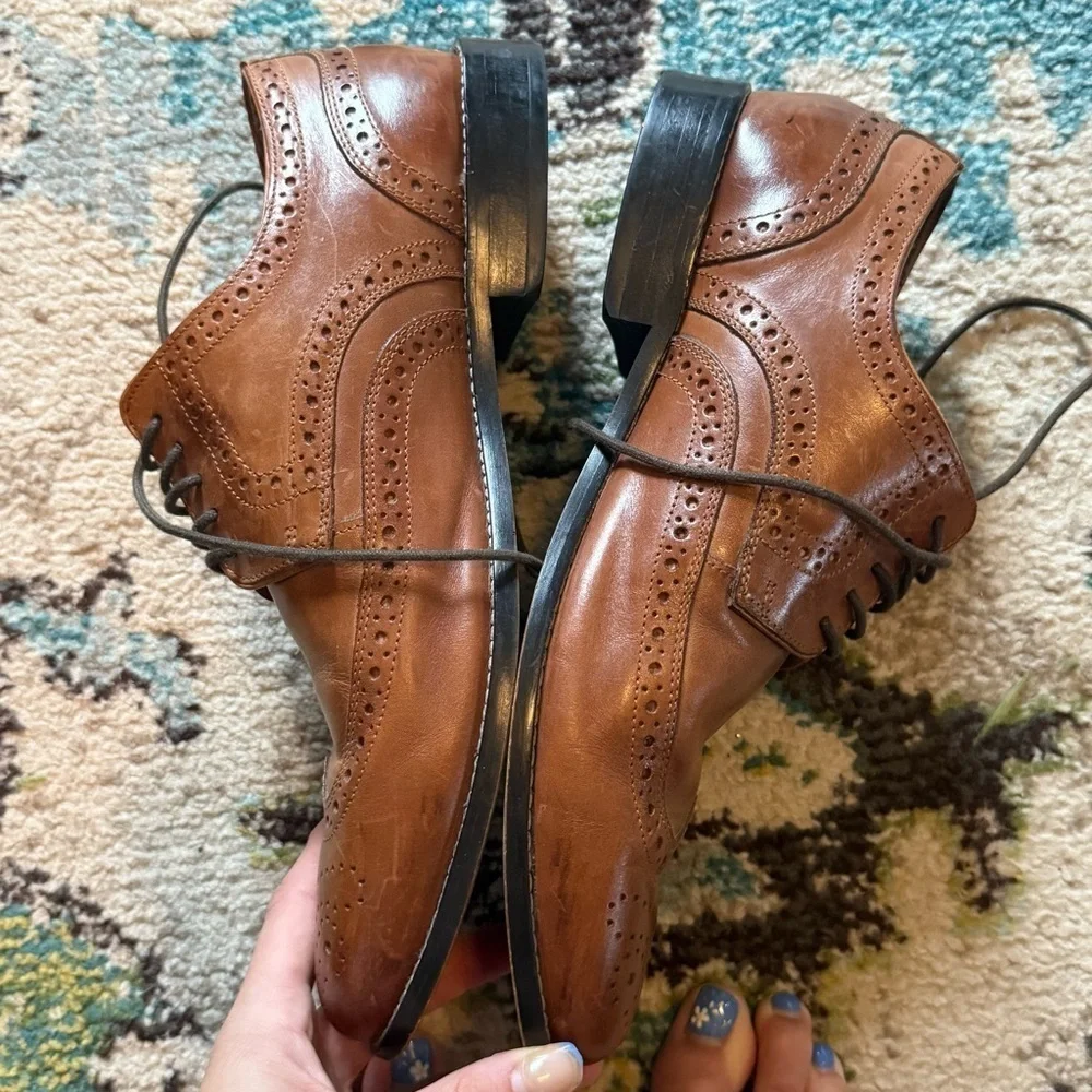 Nunn Bush Brown Leather Wingtip Brogue Oxford Dress Shoes Men’s Size 10